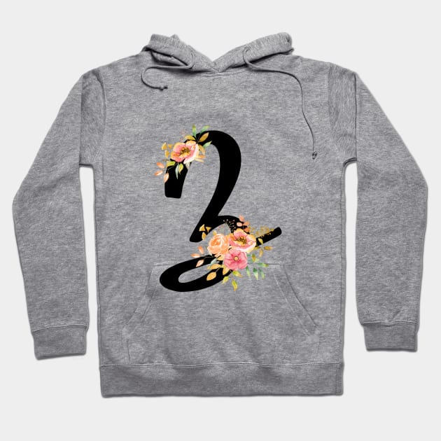 Letter Z With Watercolor Floral Wreath Hoodie by NatureGlow